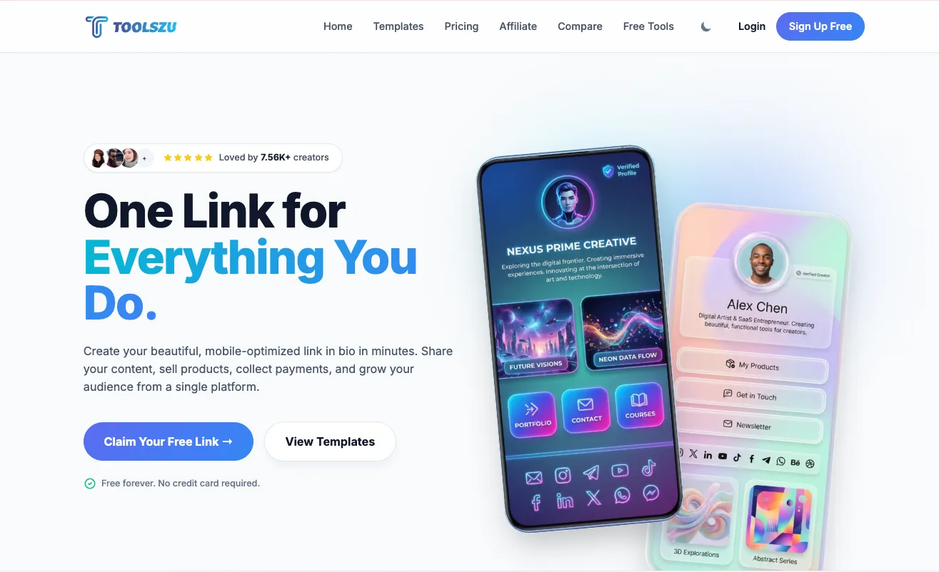 Toolszu Bio Link Platform