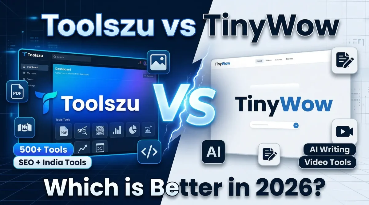 Toolszu vs TinyWow comparison — which free online tool website is better in 2026